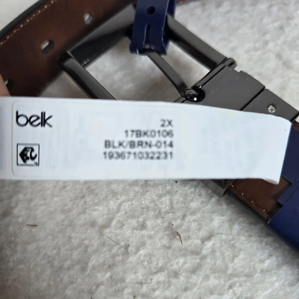 NWT Saddlebred Men's Dress Reversible Belt Black Dark Brown 2X Sz 46-48
